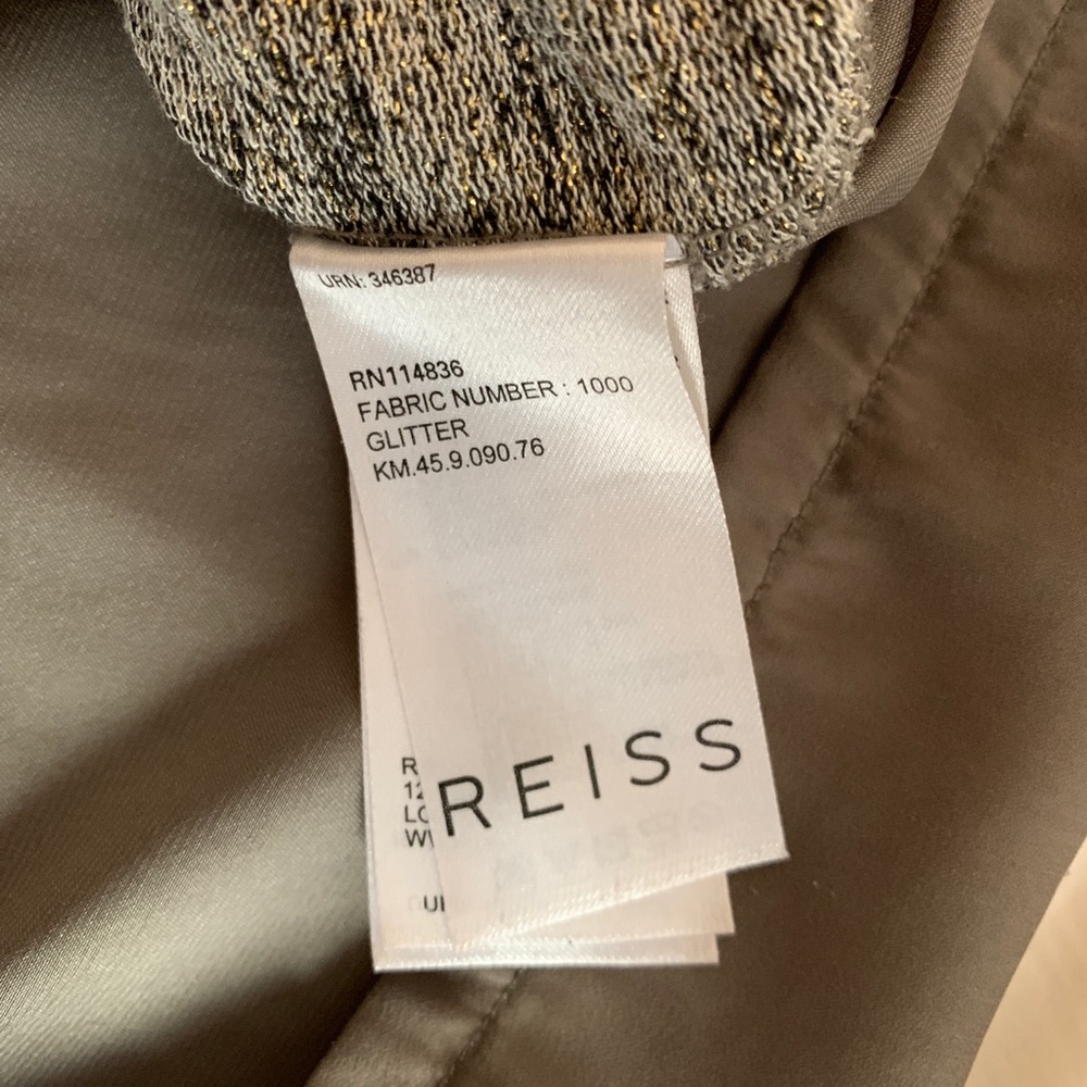 Reiss gold-fleck split-back sweater, silk underlay - Picture 6 of 7